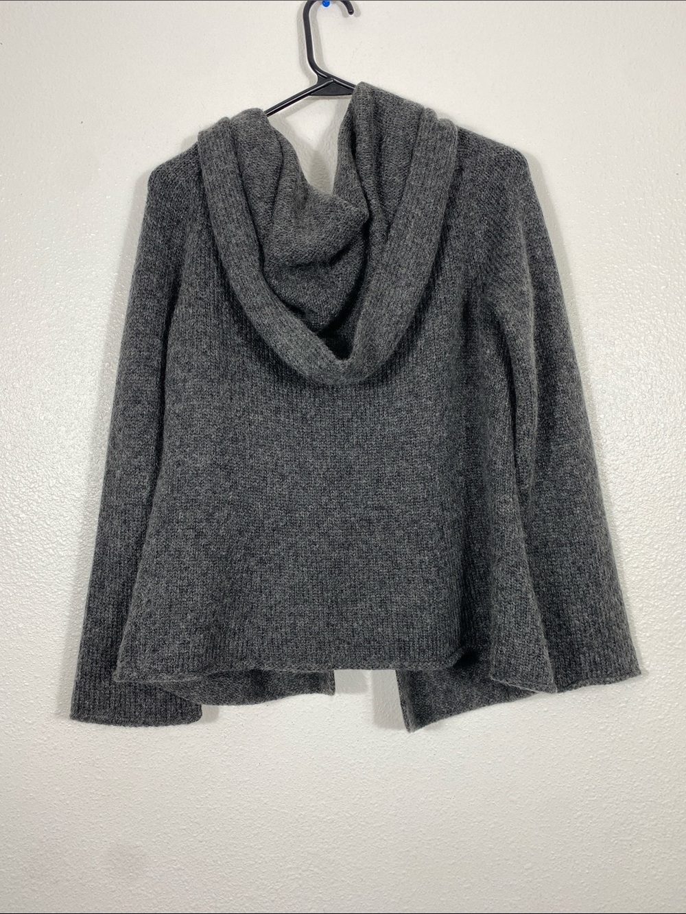 Eileen Fisher Hooded Open-Front Cardigan - Charcoal Gray Size S - Picture 5 of 16